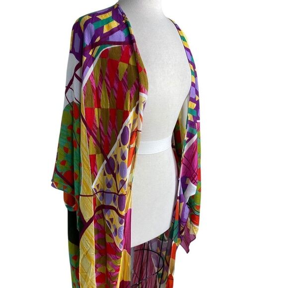 Kimono muti colored open front silky flowing elegance NEW ! - Picture 6 of 11